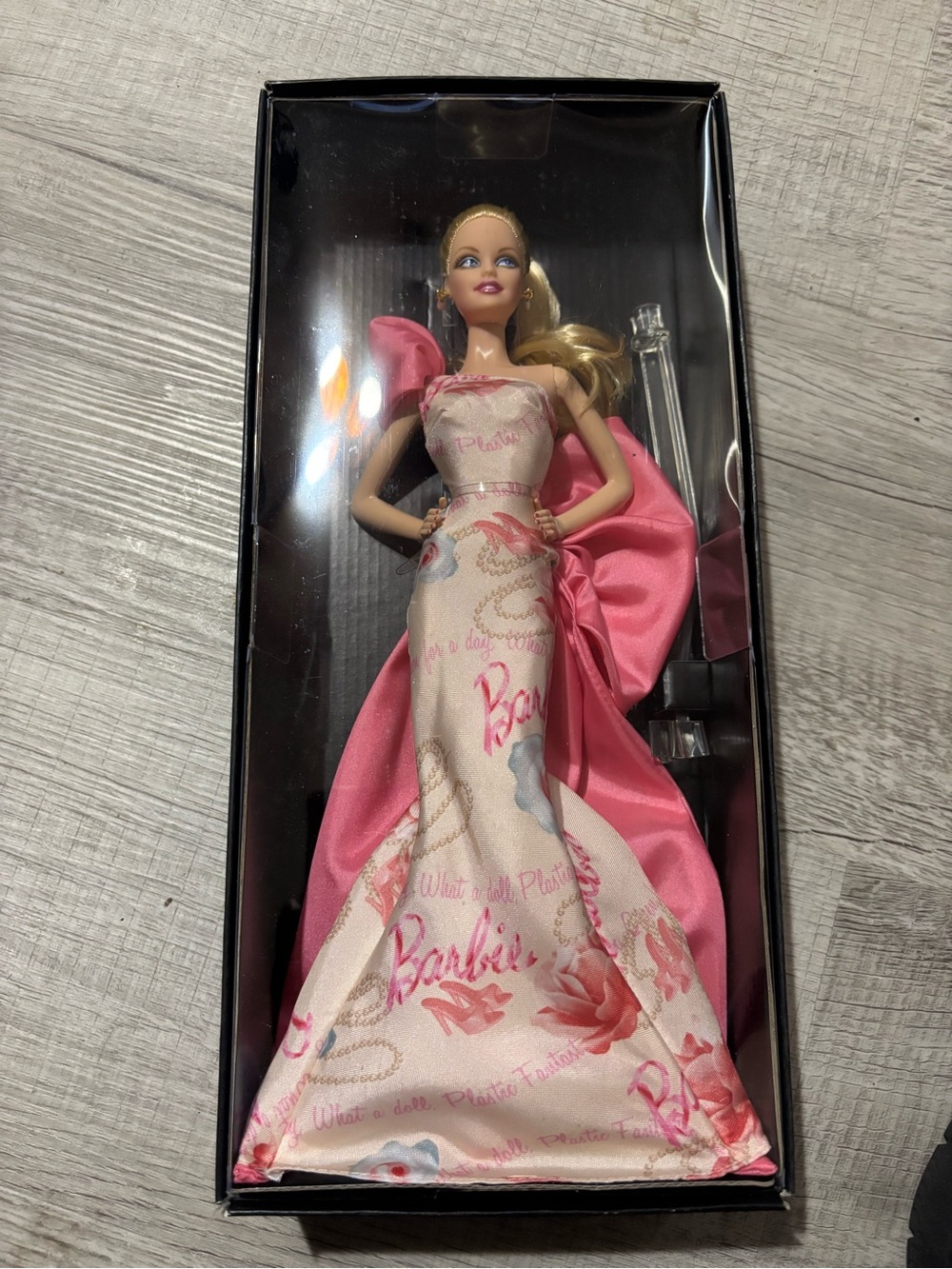 Barbie Doll in Pink and Cream Gown AVON collectible 1990 ROSE SPLENDER